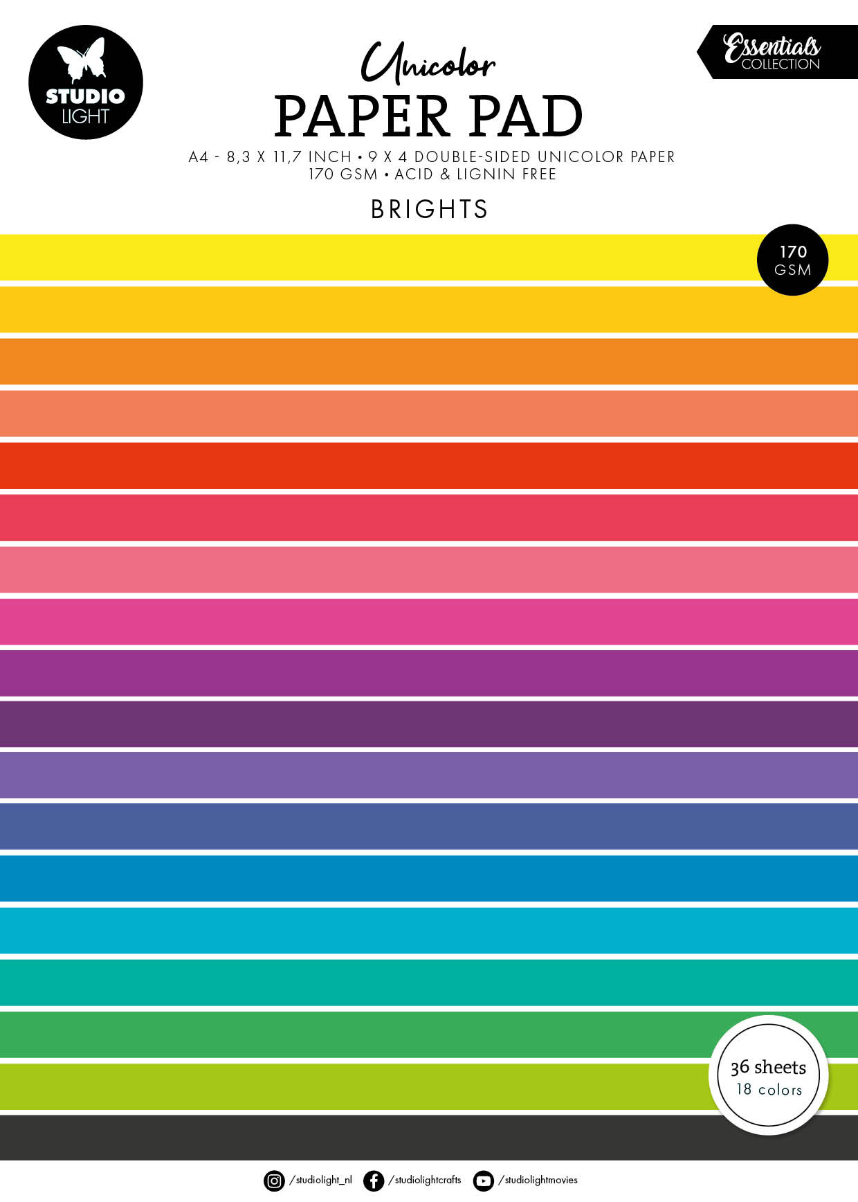 Brights Tones A4 Essentials Unicolor Paper Pad (SL-ES-UPP297 ...