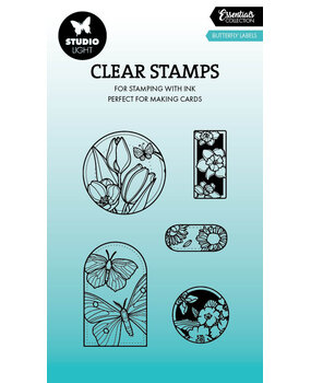 Studio Light Butterfly Labels Essentials Clear Stamp (SL-ES-STAMP812) (DISCONTINUED)