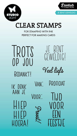 Studio Light Je Bent Geweldig Essentials Clear Stamp (SL-ES-STAMP810) (DISCONTINUED) Studio Light Je Bent Geweldig Essentials Clear Stamp (SL-ES-STAMP810) (DISCONTINUED)