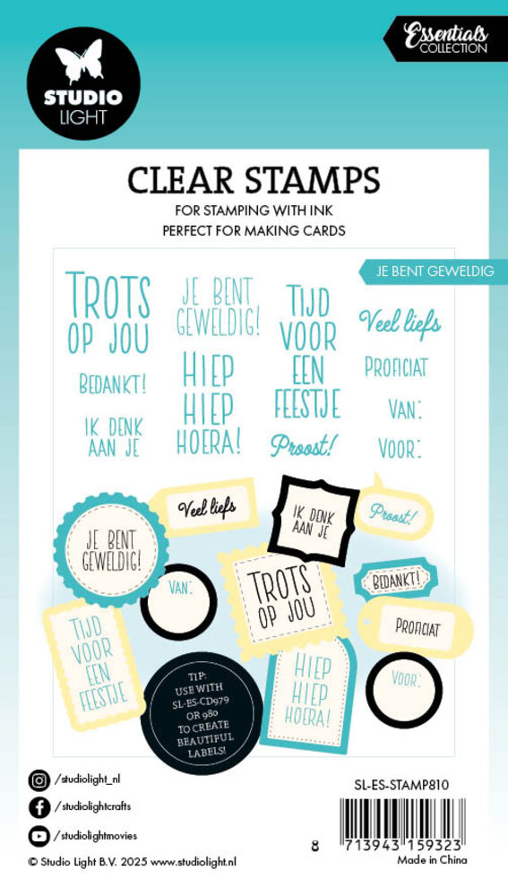 Studio Light Je Bent Geweldig Essentials Clear Stamp (SL-ES-STAMP810) (DISCONTINUED) Studio Light Je Bent Geweldig Essentials Clear Stamp (SL-ES-STAMP810) (DISCONTINUED)