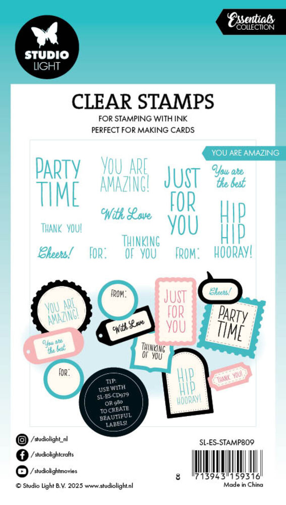 Studio Light You Are Amazing Essentials Clear Stamp (SL-ES-STAMP809) (DISCONTINUED)