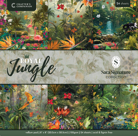 Crafter's Companion Royal Jungle 8x8 Inch Vellum Pad (S-RJ-VELPAD8) Crafter's Companion Royal Jungle 8x8 Inch Vellum Pad (S-RJ-VELPAD8)