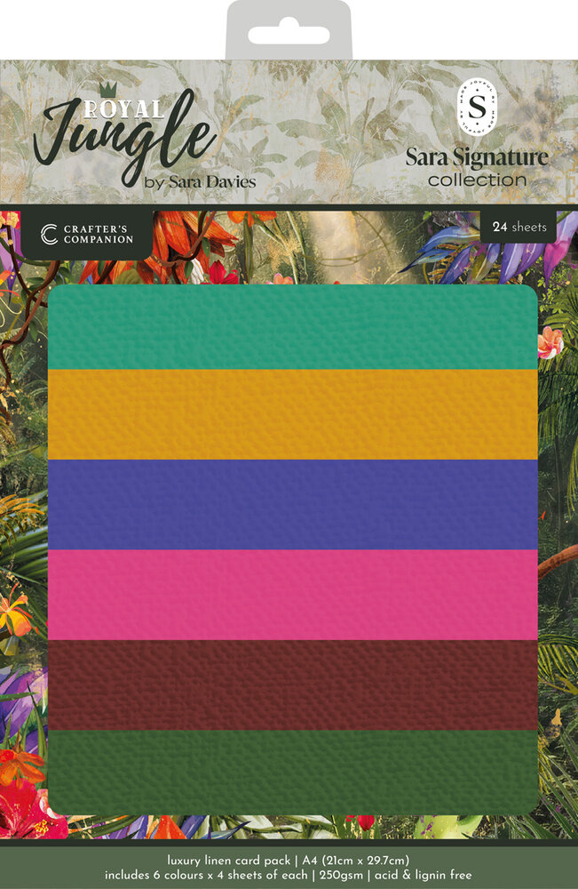 Crafter's Companion Royal Jungle A4 Luxury Linen Card Pack (S-RJ-LINEN-A4)
