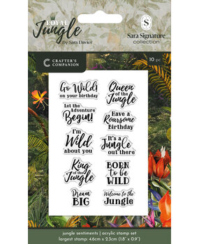 Crafter's Companion Royal Jungle Clear Acrylic Stamps Jungle Sentiments (S-RJ-CA-ST-JUSE)