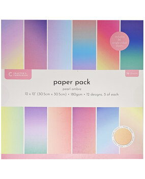 Crafter's Companion Pearl Ombre 12x12 Inch Paper Pad (CC-PAD12-PEARL-OMBRE)