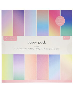 Crafter's Companion Ombre 12x12 Inch Paper Pad (CC-PAD12-OMBRE)