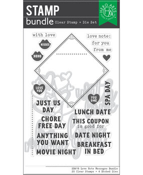 Hero Arts Love Note Messages Clear Stamps & Dies Bundle (SB418)