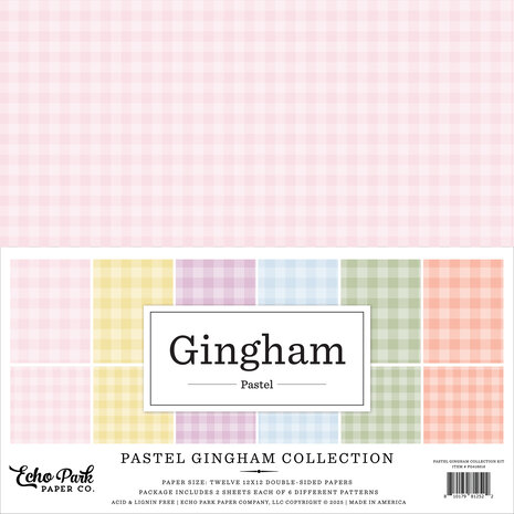 Echo Park Pastel Gingham 12x12 Inch Collection Kit (PG416016)