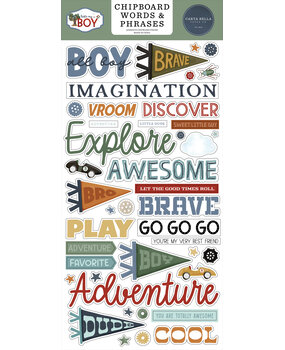 Carta Bella That's My Boy Chipboard Words & Phrases (CBB419022)