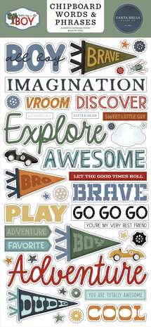 Carta Bella That's My Boy Chipboard Words & Phrases (CBB419022)