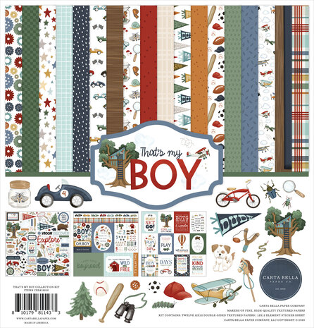 Carta Bella That's My Boy 12x12 Inch Collection Kit (CBB419016) Carta Bella That's My Boy 12x12 Inch Collection Kit (CBB419016)