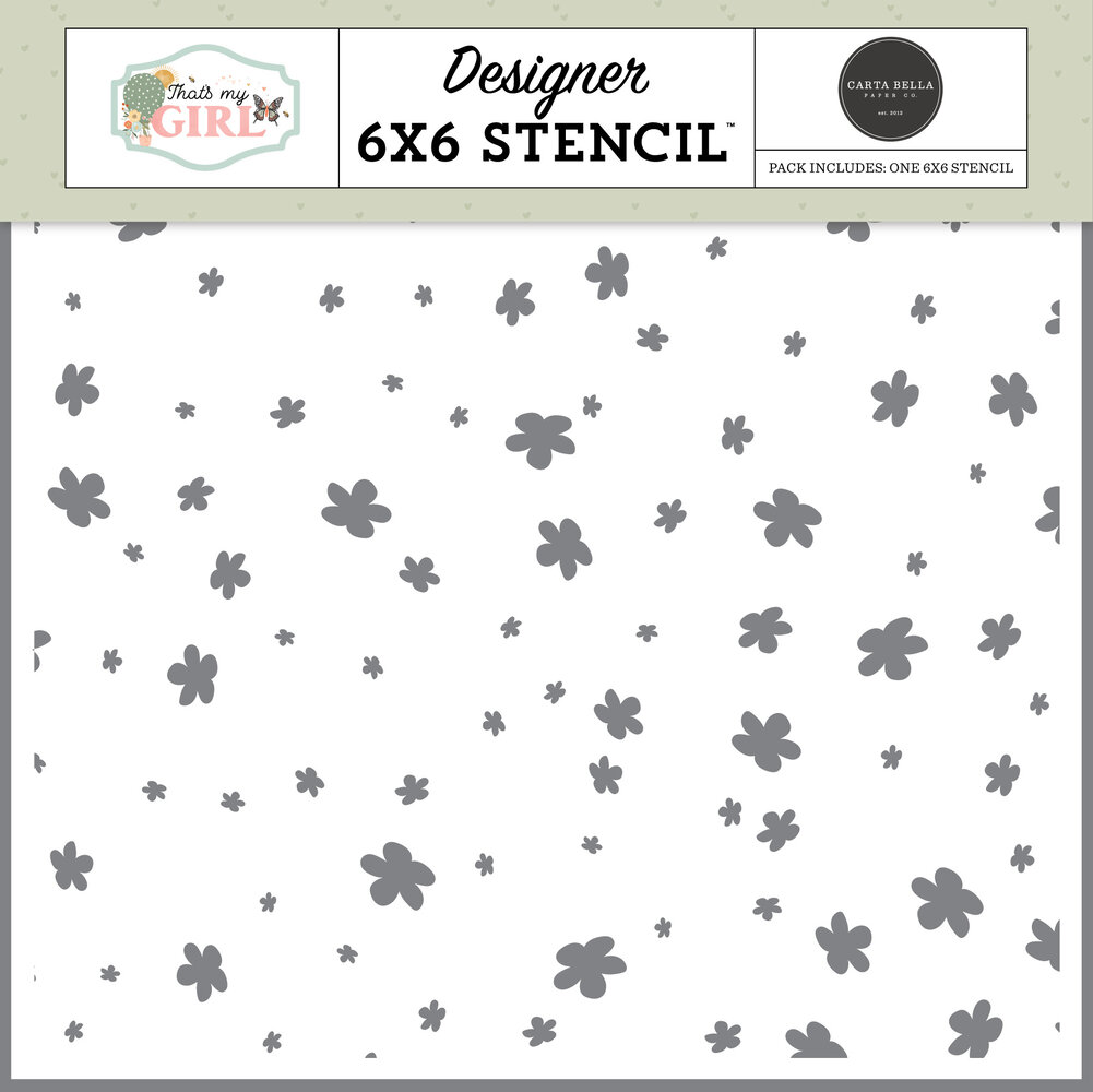 Carta Bella That's My Girl Stencil Little Wildflower (CBG418033)