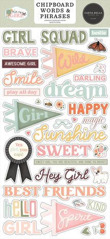 Carta Bella That's My Girl Chipboard Words & Phrases (CBG418022)