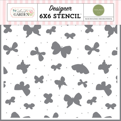 Carta Bella Secret Garden Stencil So Very Sweet Butterflies (CBGD421034) (OUTLET)