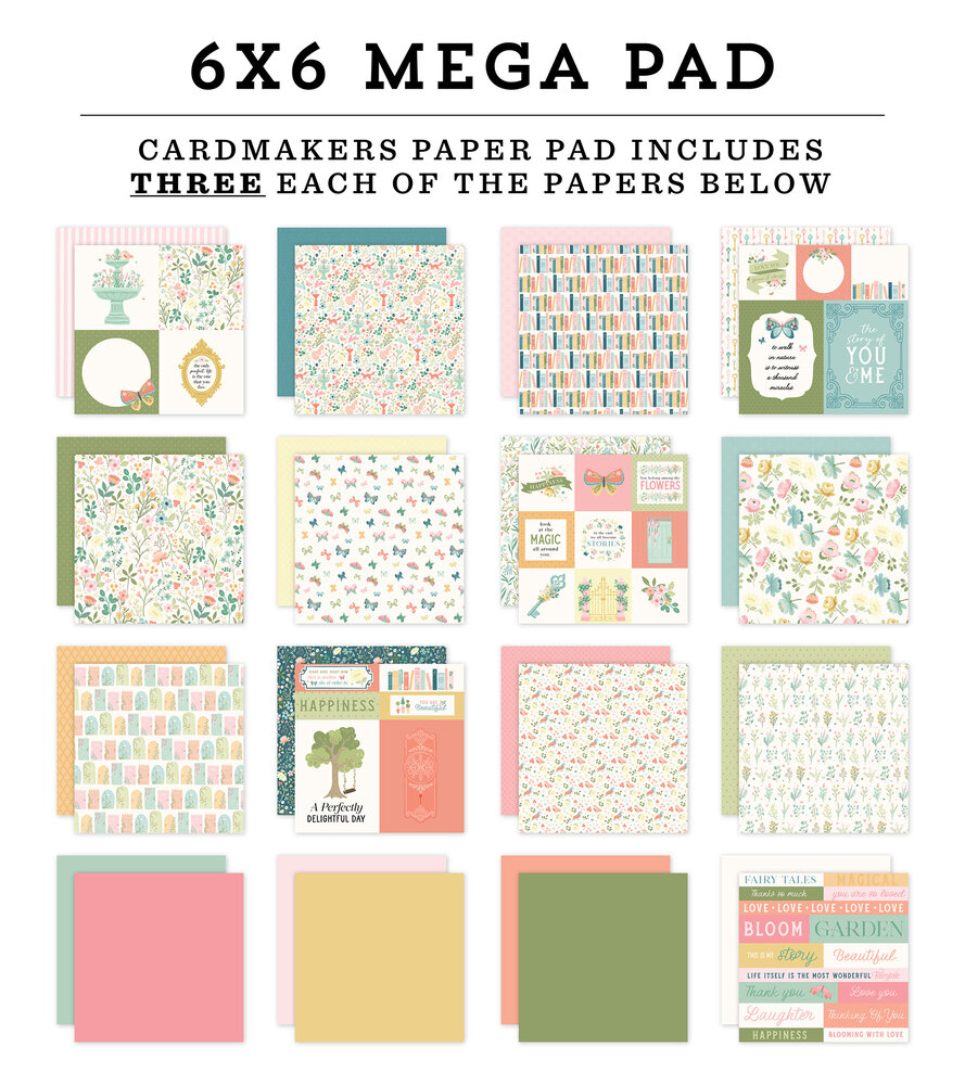 Carta Bella Secret Garden 6x6 Inch Cardmakers Mega Pad (CBGD421031) Carta Bella Secret Garden 6x6 Inch Cardmakers Mega Pad (CBGD421031)