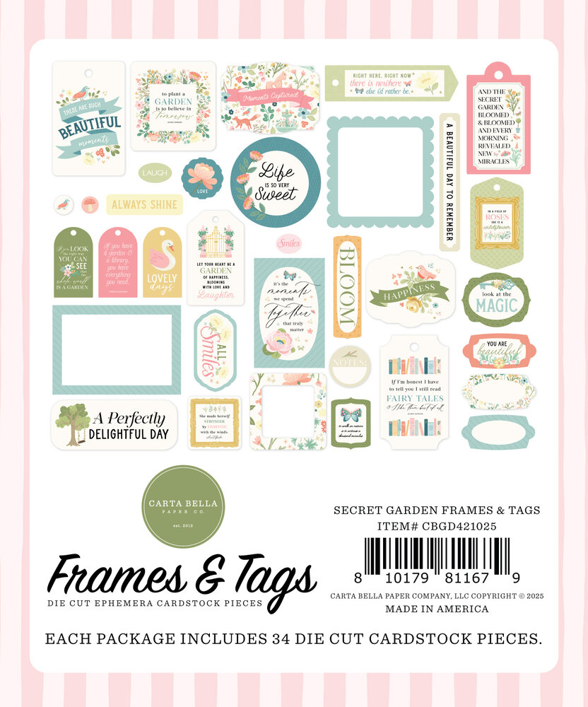 Carta Bella Secret Garden Frames & Tags (CBGD421025) Carta Bella Secret Garden Frames & Tags (CBGD421025)