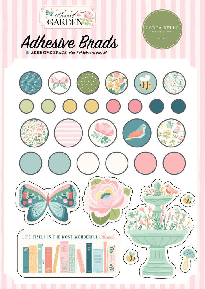 Carta Bella Secret Garden Adhesive Brads (CBGD421020)