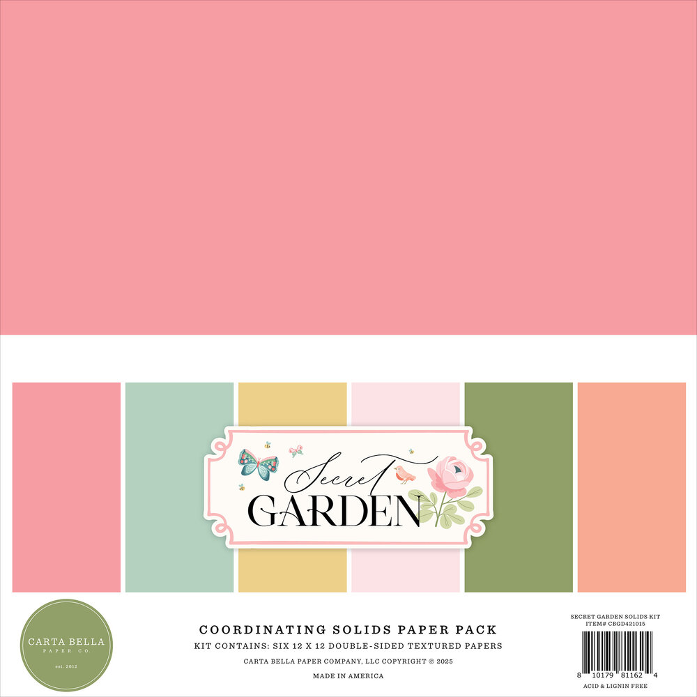 Carta Bella Secret Garden 12x12 Inch Coordinating Solids Paper Pad (CBGD421015) Carta Bella Secret Garden 12x12 Inch Coordinating Solids Paper Pad (CBGD421015)