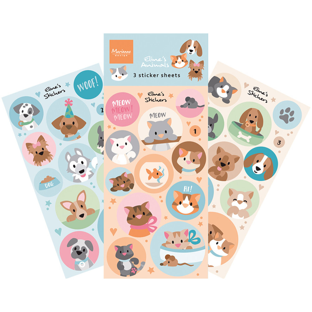 Decorations Stickers Eline's Cats & Dogs (CA3200) - Craftlines B.V.