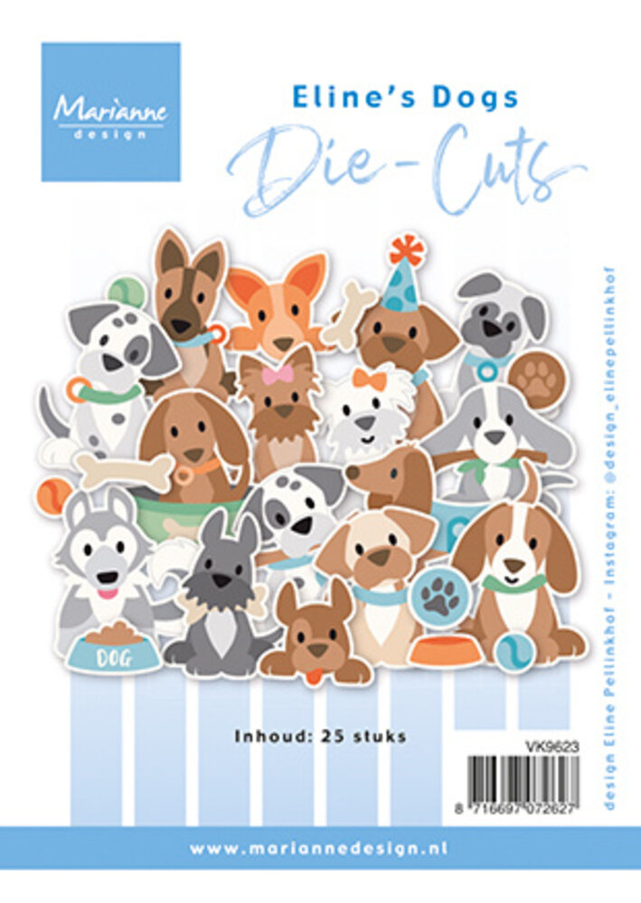 Marianne Design Die-cuts Eline's Dogs (VK9623) (DISCONTINUED) Marianne Design Die-cuts Eline's Dogs (VK9623) (DISCONTINUED)