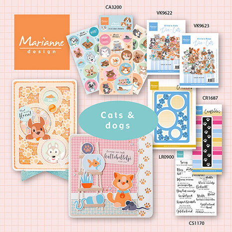 Marianne Design Die-cuts Eline's Cats (VK9622) (DISCONTINUED) Marianne Design Die-cuts Eline's Cats (VK9622) (DISCONTINUED)