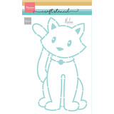 Marianne Design Craft Stencil by Marleen Sitting Cat (PS8179)