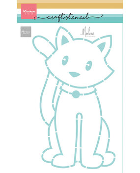 Marianne Design Craft Stencil by Marleen Sitting Cat (PS8179)
