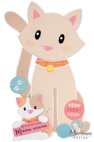 Marianne Design Craft Stencil by Marleen Sitting Cat (PS8179)