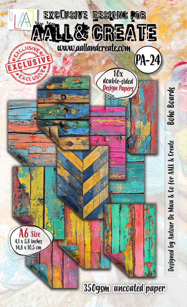 Aall and Create Timber Tints A6 Design Paper Boho Boards (AALL-PA-024) Aall and Create Timber Tints A6 Design Paper Boho Boards (AALL-PA-024)