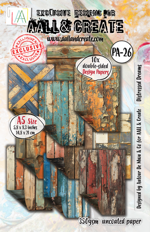 Aall and Create Timber Tints A5 Design Paper Distressed Dreams (AALL-PA-026) Aall and Create Timber Tints A5 Design Paper Distressed Dreams (AALL-PA-026)