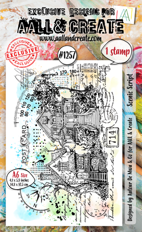 Aall and Create Whimsy Dwellings A6 Stamp Set Scenic Script (AALL-TP-1257) Aall and Create Whimsy Dwellings A6 Stamp Set Scenic Script (AALL-TP-1257)