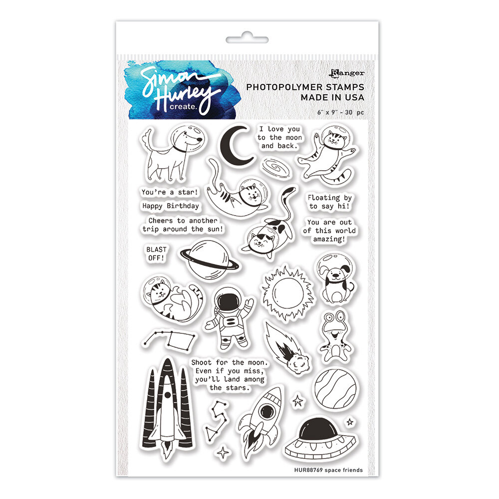 Simon Hurley create. Photopolymer Stamps 6x9 Inch Space Friends ...