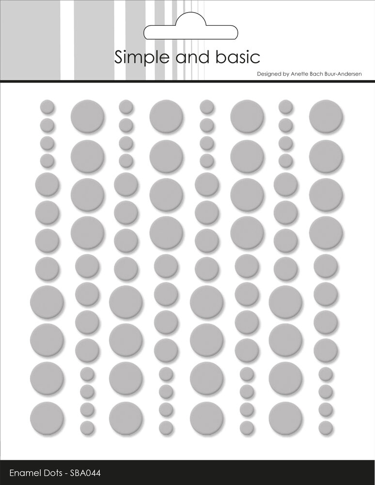 Simple and Basic Adhesive Enamel Dots Light Grey (96pcs) (SBA044)