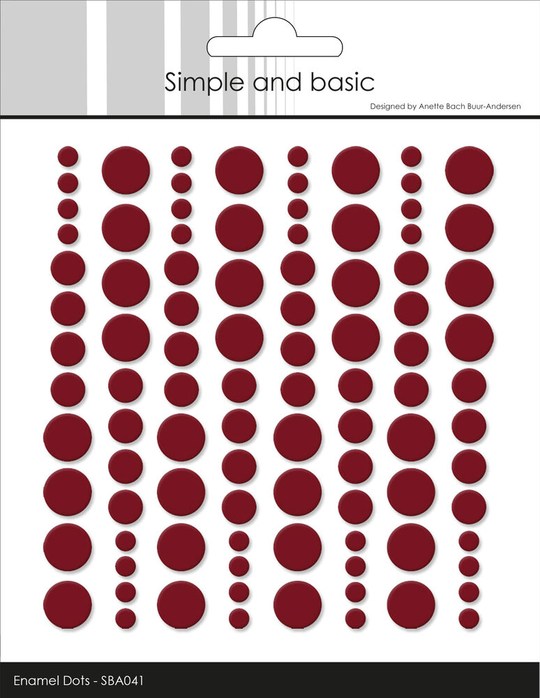 Simple and Basic Adhesive Enamel Dots Burgundy (96pcs) (SBA041)