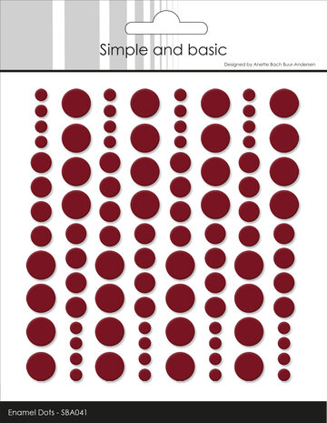 Simple and Basic Adhesive Enamel Dots Burgundy (96pcs) (SBA041)