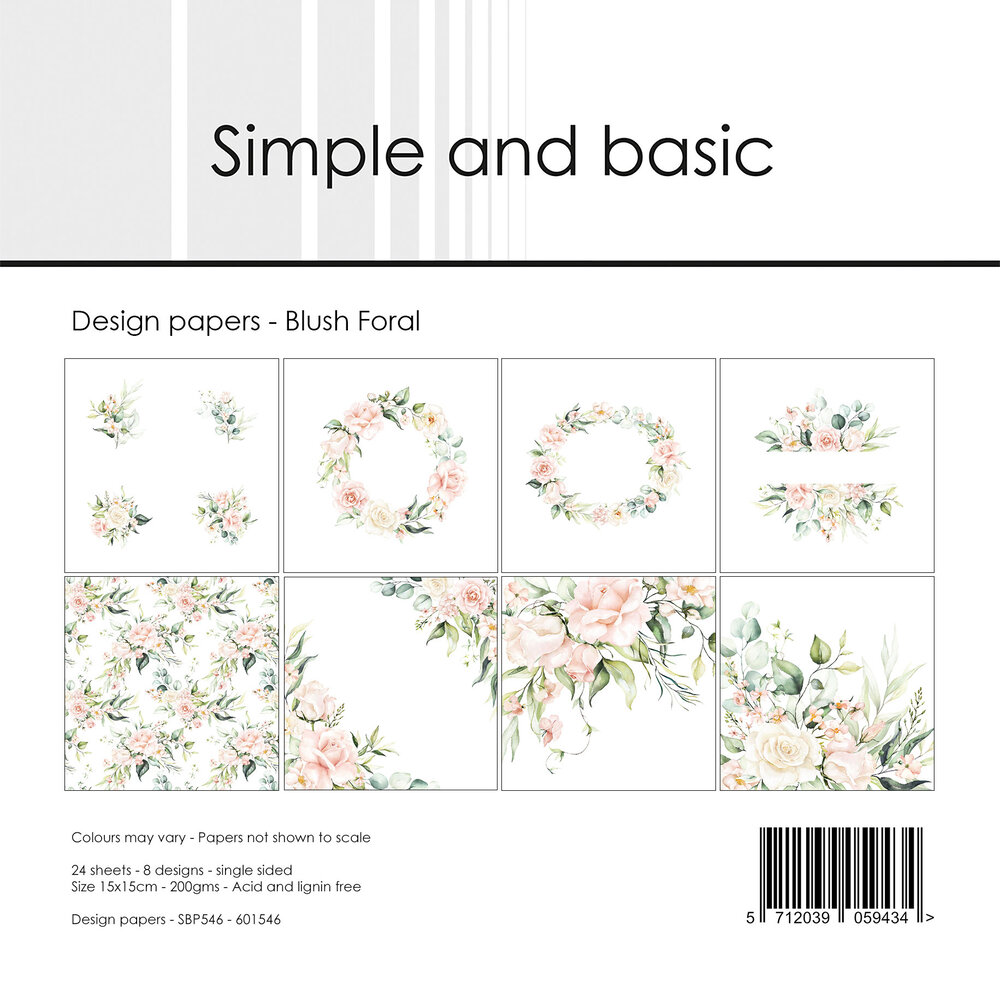 Simple and Basic Blush Floral 6x6 Inch Paper Pad (SBP546) Simple and Basic Blush Floral 6x6 Inch Paper Pad (SBP546)