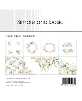 Simple and Basic Blush Floral 6x6 Inch Paper Pad (SBP546)