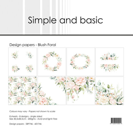 Simple and Basic Blush Floral 12x12 Inch Paper Pad (SBP746) Simple and Basic Blush Floral 12x12 Inch Paper Pad (SBP746)