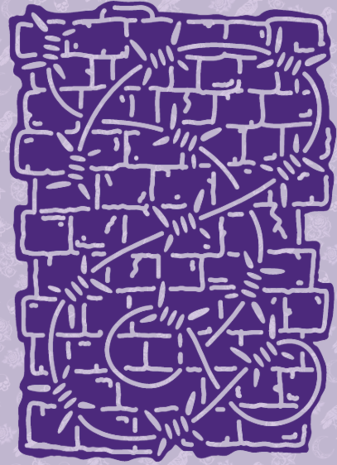 Dawn Bibby Gothic Romance Stencil Barbed Wire & Brick (DB1081) (OUTLET)