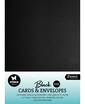 Studio Light Cards & Envelopes 5x7 Inch Black (10/10pcs) (SL-CO-CE07) (BASIC)