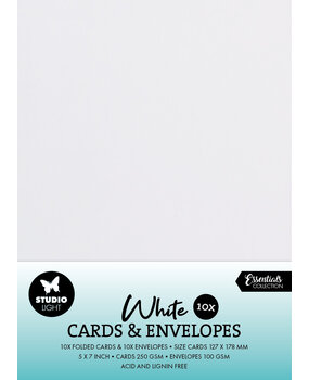 Studio Light Cards & Envelopes 5x7 Inch White (10/10pcs) (SL-CO-CE05) (BASIC)