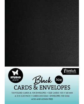 Studio Light Cards & Envelopes A6 Black (10/10pcs) (SL-CO-CE03) (BASIC)