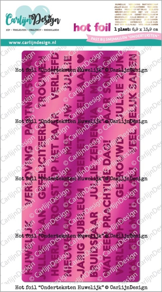 CarlijnDesign Hot Foil Onderteksten Huwelijk (CDHF-0071) CarlijnDesign Hot Foil Onderteksten Huwelijk (CDHF-0071)