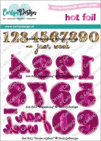 CarlijnDesign Hot Foil Grote Cijfers (CDHF-0073) CarlijnDesign Hot Foil Grote Cijfers (CDHF-0073)