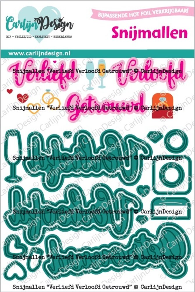 CarlijnDesign Snijmallen Verliefd Verloofd Getrouwd (CDSN-0295)