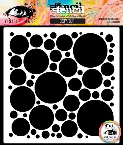 Visible Image Sixty Four 6x6 Inch Stencil (VIS-SIX-02) Visible Image Sixty Four 6x6 Inch Stencil (VIS-SIX-02)