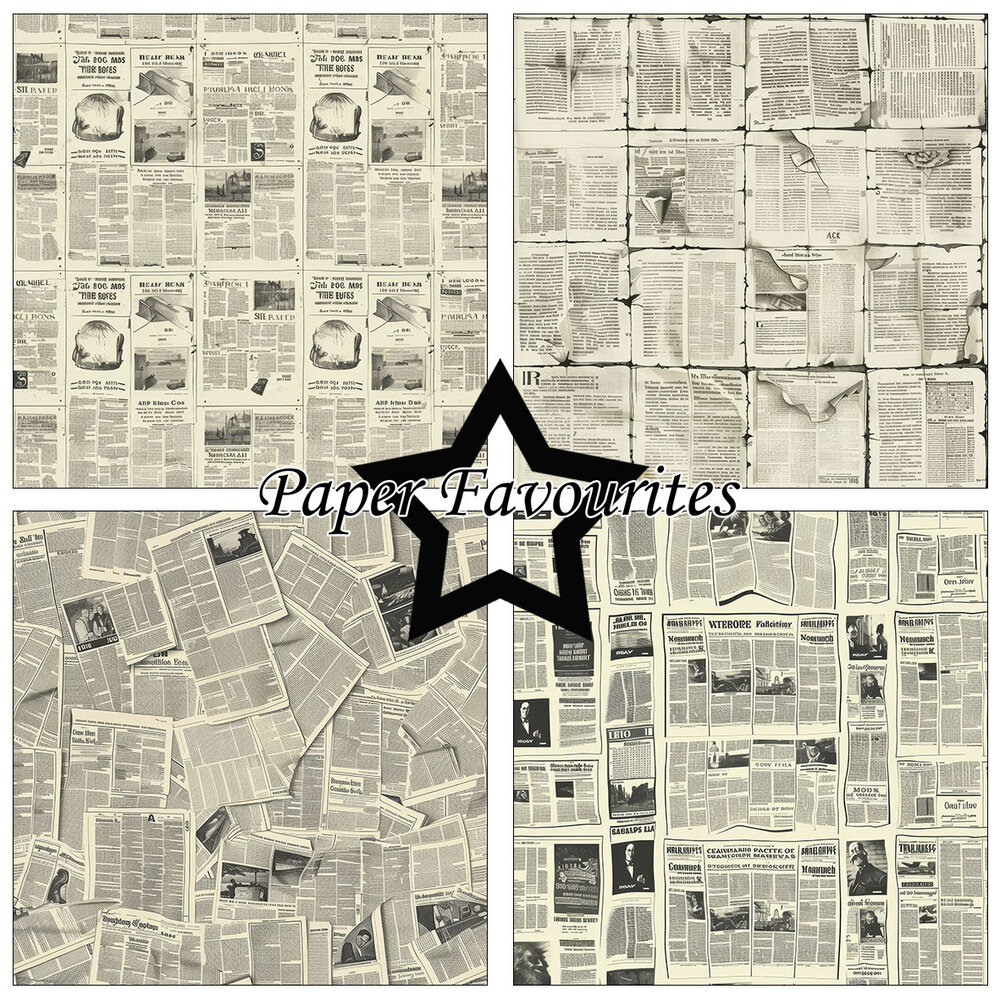 Paper Favourites Vintage Newspaper 12x12 Inch Paper Pad (PF731)