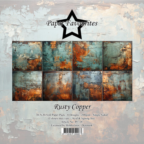 Paper Favourites Rusty Copper 12x12 Inch Paper Pad (PF728)
