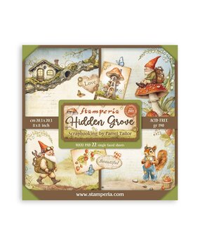 Stamperia Hidden Grove 8x8 Inch Paper Pack Maxi Backgrounds Selection (Single Face) (SBBSXB10)