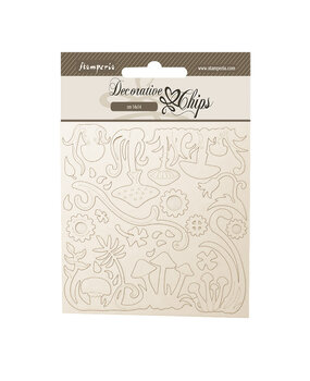 Stamperia Hidden Grove Decorative Chips Grass and Mushrooms (SCB256) (DISCONTINUED)